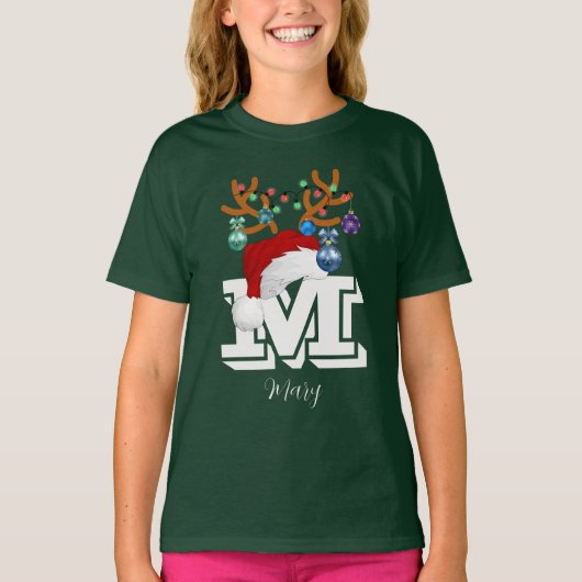 Initiaal Naam Overeenkomende Kerstfamilie T-shirt (Voorkant)