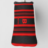 Initiaal Naam rood toevoegen op zwarte strepen wij Golfheadcover (Draai 90)