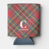 Initiaal naam, Stewart Tartan Plaid 12oz Blikjeskoeler (Voorkant)