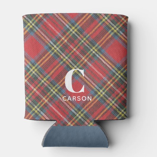 Initiaal naam, Stewart Tartan Plaid 12oz Blikjeskoeler (Achterkant)