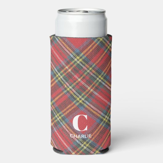 Initiaal naam, Stewart Tartan Plaid Seltzer Blikjeskoeler (Seltzer Achterkant)