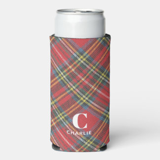 Initiaal naam, Stewart Tartan Plaid Seltzer Blikjeskoeler