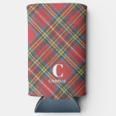 Initiaal naam, Stewart Tartan Plaid Seltzer Blikjeskoeler (Voorkant)