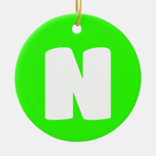 Initiaal   Neon Green Trendy Modern Keramisch Ornament