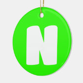 Initiaal | Neon Green Trendy Modern Keramisch Ornament (Links)