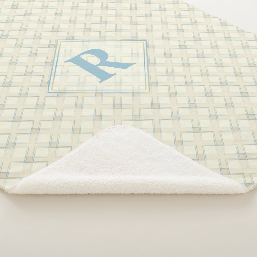 Initiaal Nice Abstract blauw & gouden transparanti Sherpa Deken (3/4)