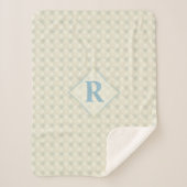 Initiaal Nice Abstract blauw & gouden transparanti Sherpa Deken (Voorkant)