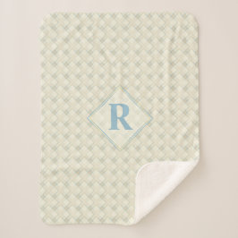 Initiaal Nice Abstract blauw & gouden transparanti Sherpa Deken