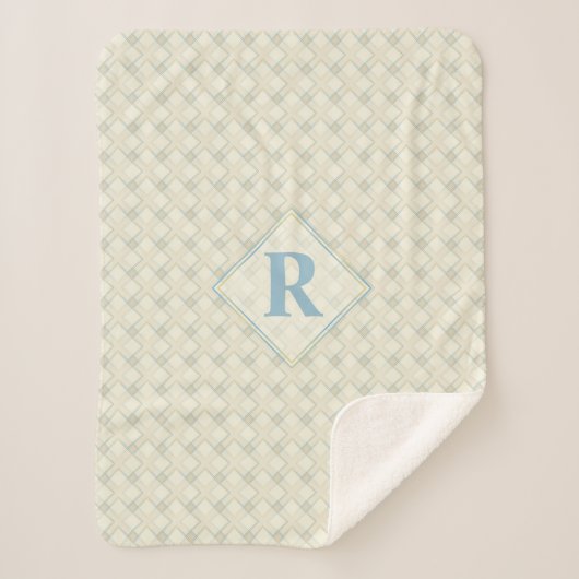 Initiaal Nice Abstract blauw & gouden transparanti Sherpa Deken (Voorkant)