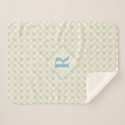 Initiaal Nice Abstract blauw & gouden transparanti Sherpa Deken (Voorkant (horizontaal))