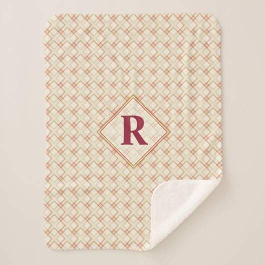 Initiaal Nice Abstracte rode & gouden transparanti Sherpa Deken (Voorkant)