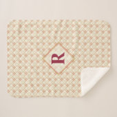 Initiaal Nice Abstracte rode & gouden transparanti Sherpa Deken (Voorkant (horizontaal))