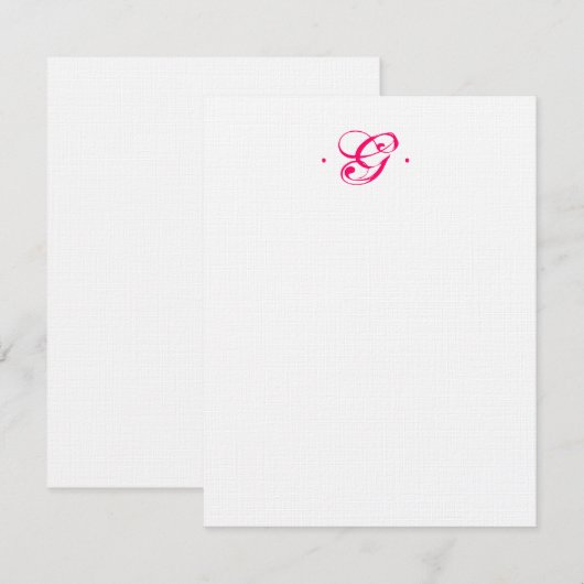 Initiaal notecard notitiekaartje (Voorkant / Achterkant)