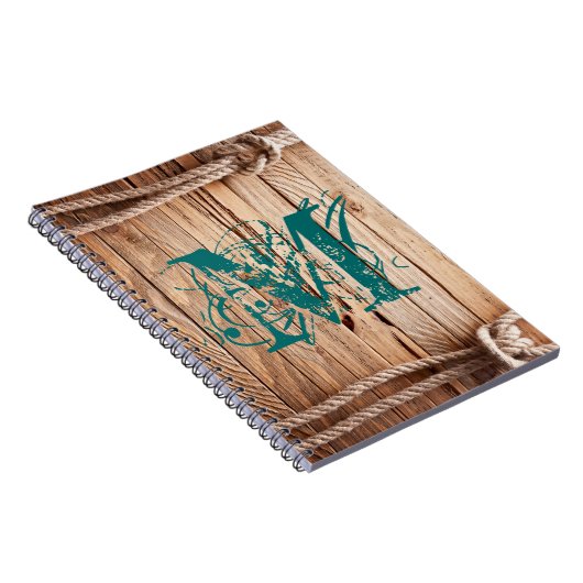 Initiaal Notitieboekje  landhout Notitieboek (Rechterzijde)