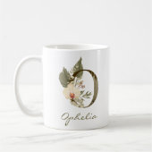 Initiaal O Boho Floral Orchid Greenery Koffiemok (Links)