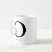 Initiaal O Monogram Bloembloem Roze Rozen Mok (Voorkant links)