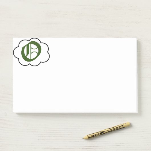 Initiaal O Monogram Opmerkingen Post-it® Notes (Op bureau)