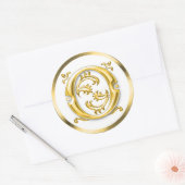 Initiaal O Ronde Sticker in goud (Envelop)