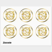 Initiaal O Ronde Sticker in goud (Vel)