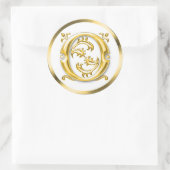 Initiaal O Ronde Sticker in goud (Tas)