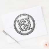 Initiaal O Ronde Sticker in Zilver (Envelop)