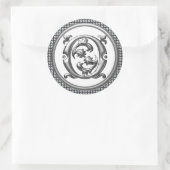 Initiaal O Ronde Sticker in Zilver (Tas)