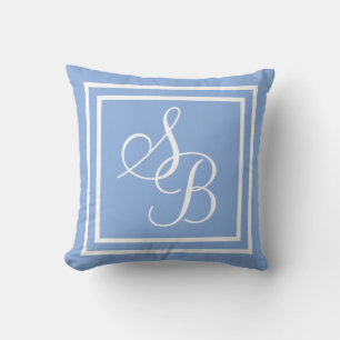 Initiaal of naam Blauw Sierkussen
