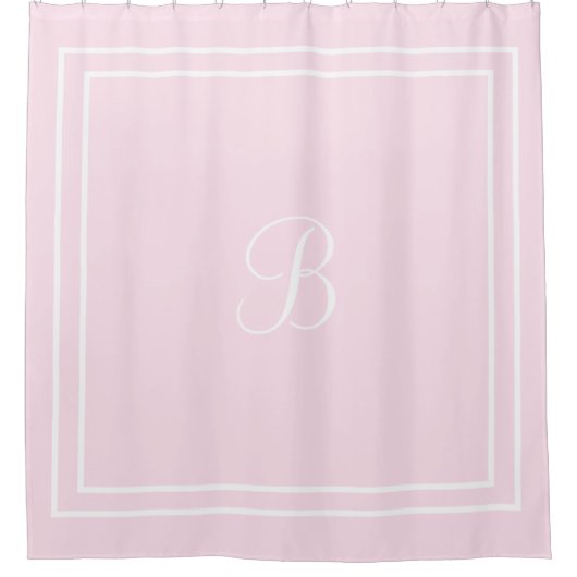 Initiaal of naam roze douchegordijn (Voorkant)