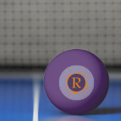 Initiaal oranje vierkant vierkant patroon paarse c pingpongbal (Net)