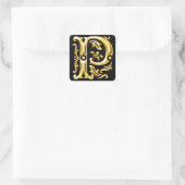 Initiaal P Hoofdletter Monogram Sticker in Goud (Tas)