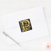 Initiaal P Hoofdletter Monogram Sticker in Goud (Envelop)
