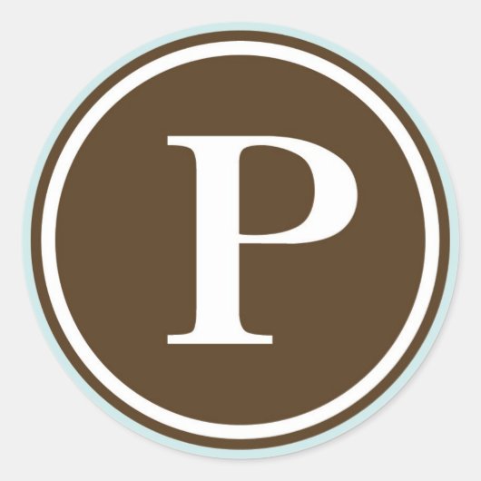 Initiaal P monogram cirkel letter zegel partij gun (Voorkant)