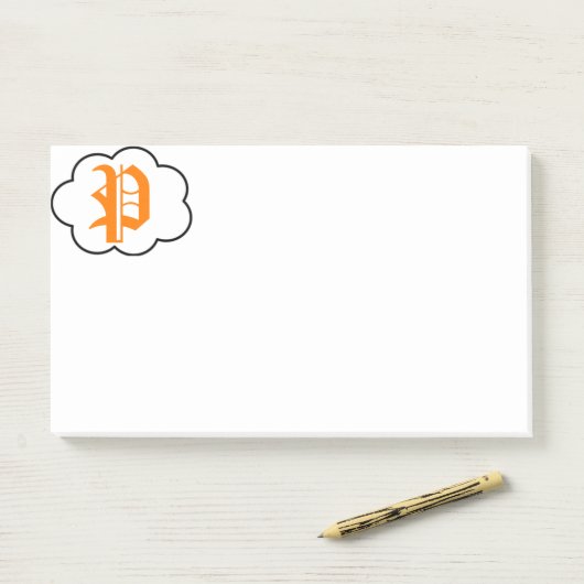 Initiaal P Monogram Opmerkingen Post-it® Notes (Op bureau)