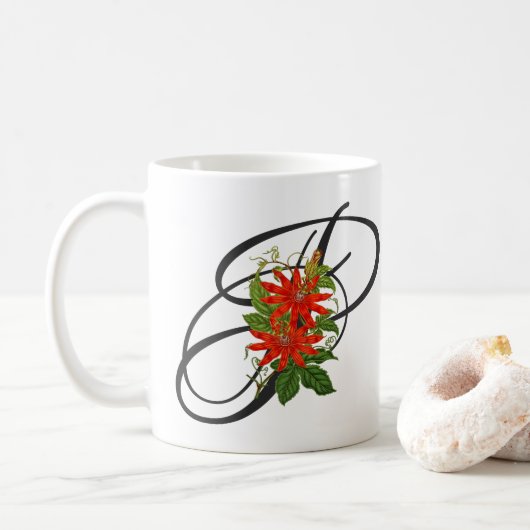 Initiaal P,  passie Koffievrije Mok (Met donut)