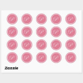 Initiaal P-prinses roze monogram bezegeling Ronde Sticker (Vel)