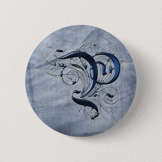  Initiaal P Ronde Button 5,7 Cm (Voorkant)
