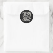 Initiaal P Ronde Sticker in zilver (Tas)