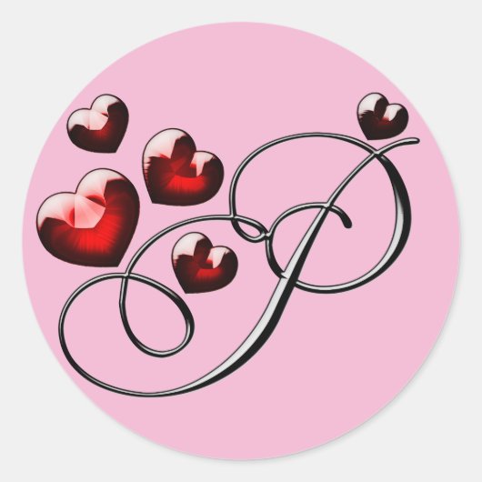 initiaal P-stickers Ronde Sticker (Voorkant)