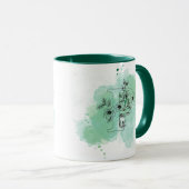 Initiaal P Waterverf Monogram Groen Botanisch Mok (Voorkant rechts)