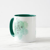 Initiaal P Waterverf Monogram Groen Botanisch Mok (Voorkant links)