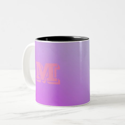 Initiaal Paarse gradiënt Tweekleurige Koffiemok (Voorkant links)
