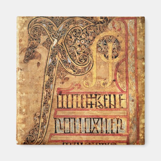 Initiaal pagina van de Lichfield Gospels, c.720 Magneet (Voorkant)