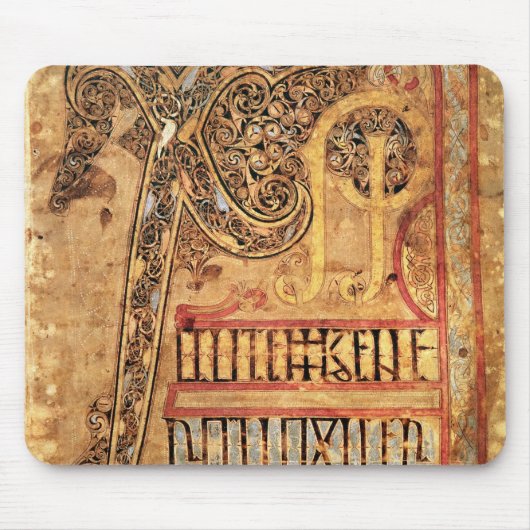 Initiaal pagina van de Lichfield Gospels, c.720 Muismat (Voorkant)