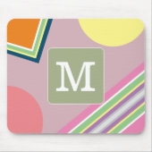 Initiaal pastel kleurenblok Schattige geometrisch Muismat (Voorkant)