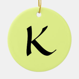 Initiaal Pastel Limoen Trendy Elegant Keramisch Ornament