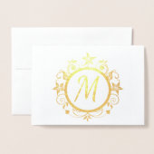  Initiaal Persoonlijk briefpapier Folie Kaarten (Voorkant met envelop)