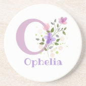 Initiaal plus naam en blokontwerp zandsteen onderzetter (Voorkant)