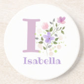 Initiaal plus naam en blokontwerp zandsteen onderzetter (Voorkant)