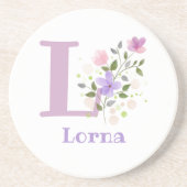 Initiaal plus naam en blokontwerp zandsteen onderzetter (Voorkant)