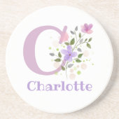 Initiaal plus naam en blokontwerp zandsteen onderzetter (Voorkant)